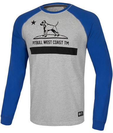 Longsleeve PIT BULL Garment Washed Raglan CALIFORNIA szaro-niebieski