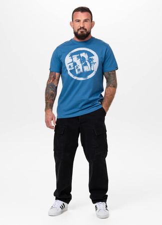 T-shirt PIT BULL LOGO PALMS shade blue