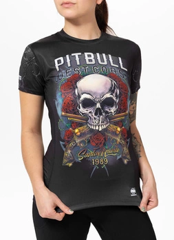 Damska koszulka sportowa Mesh PIT BULL SANTA MUERTE WMN  czarna
