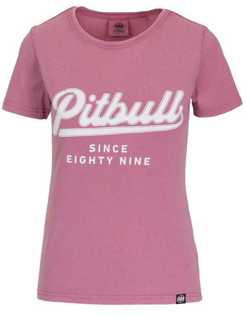 T-shirt damski PIT BULL Denim Washed ANGEL LOGO różowy