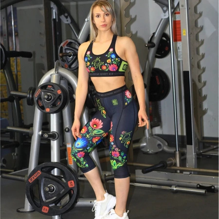 Legginsy Sportowe Damskie Folk 3/4
