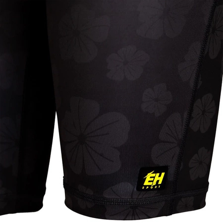 Legginsy biegowe 1/3 damskie  EXTREME HOBBY  FLOWERS szary