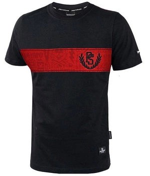 T-shirt PRETORIAN TROUBLE RED STRAP czarny