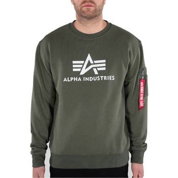 Bluza ALPHA INDUSTRIES 3D LOGO oliwkowa (dark olive) prosta 118311 142