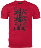 T-shirt DOBERMANS VIKING LION TS371 czerwony