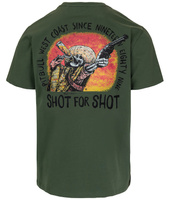 T-shirt PIT BULL SHOT FOR SHOT sage green