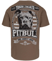 T-shirt PIT BULL TROUBLEMAKER dark brown