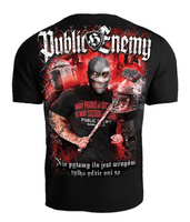 T-shirt PUBLIC ENEMY NIE PYTAMY ILU JEST WROGÓW czarny