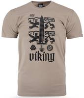 T-shirt DOBERMANS VIKING LION TS371 beżowy