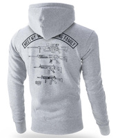 Bluza DOBERMANS FUCKING FAMILY BZ306 rozpinana szara