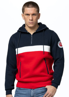Bluza PIT BULL GIBSON granatowo/czerwona kaptur 