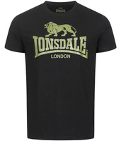 T-shirt LONSDALE LOGO czarno-oliwkowy