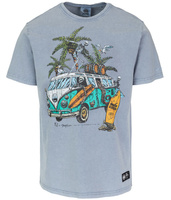 T-shirt PIT BULL Denim Washed OPEN BEACH błękitny (washed blue)