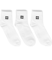 Krótkie skarpetki PIT BULL LOW ANKLE Logo białe cienkie - 3 pary