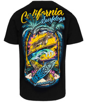 T-shirt PIT BULL SURF DOG czarny