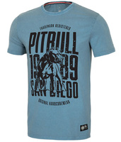 T-shirt PIT BULL Denim Washed SAN DIEGO DOG 190 niebieski