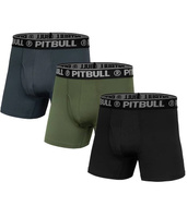 Bokserki PIT BULL SPORT MIKROFIBRA komplet 3 sztuk grafitowo-oliwkowo-czarne