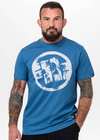 T-shirt PIT BULL LOGO PALMS niebieski (shade blue)