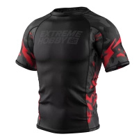 Short Sleeve Rashguard EXTREME HOBBY BLACK PANTHER czerwony