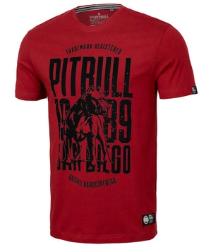 T-shirt PIT BULL  SAN DIEGO DOG czerwony