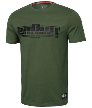 T-shirt PIT BULL SLIM FIT CLASSIC BOXING oliwkowy