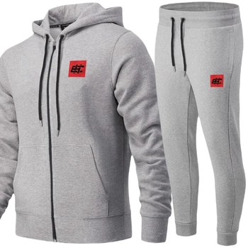 Komplet dresowy EXTREME HOBBY jogger LOGO szary kaptur
