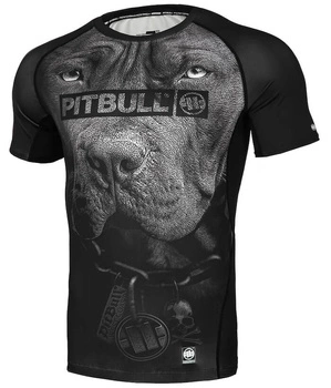 Rashguard PIT BULL HILLTOP BORN IN 1989 czarny krótki rękaw