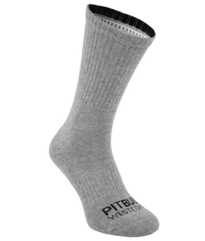 Długie skarpetki PIT BULL CREW TNT THICK szare grube - 3 pary