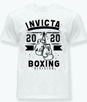 T-shirt INVICTA BOXING OLD biały