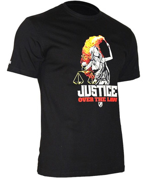 T-shirt USWEAR JUSTICE OVER THE LAW czarny